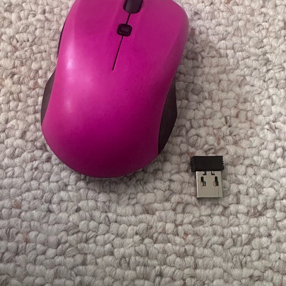 Wireless Pink Mouse with USB Receiver